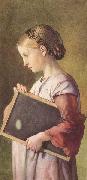 Charles west cope RA Girl holding a Slate (mk46) china oil painting artist